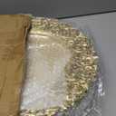 MAQUITA 8 Pcs Antique Gold Charger Plates, 13" Round Plastic Dinner Chargers, Decorative Hollowed Out Flowers Serving Plates for Dinner, Wedding, Table Setting, Elegant Tableware Decor