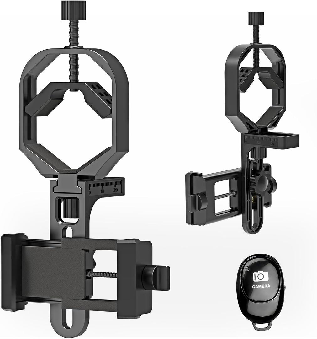 Gosky Universal Spotting Scope Phone Adapter Telescope Phone Mount & Spotting Scope Phone Mount, Binocular Phone Adapter with Precision 3-Axis Alignment, Fits Most Smartphones & 3057mm Eyepieces