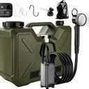 Portable Camping Shower with 5 Gallon Water Jug, 8000mAh Electric Portable Shower Pump, Filtered Showerhead, BPA Free Water Container, Camp Shower Kit for Outdoor Hiking, Travel, Car, Pet Bath