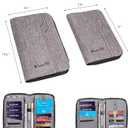 Valante Premium Family Travel Document Organizer Capacious RFID Passport Holder Wallet (Large, gray)