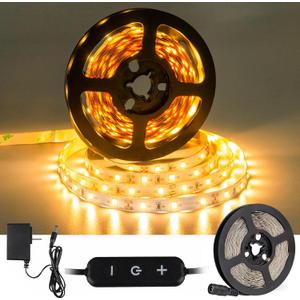 CT CAPETRONIX Warm White LED Strip Light,16.4 Feet 24 Volt LED Light Strip, 3000K Super Bright LED Tape Light, for Bedroom, Kitchen, Closet, Cabinet, Vanity Mirror, Indoor Only, (Dimmer Included)