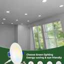zouzai 1 Pack 6 Inch 5CCT Ultra-Thin LED Recessed Ceiling Light with Junction Box, 2700K/3000K/3500K/4000K/5000K Selectable, 12W Eqv 110W,Dimmable, led can Lights- ETL and Energy Star Certified