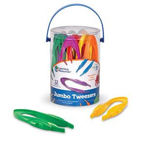 Learning Resources Jumbo Tweezers - Sensory Bin Tools , Water Table Toys, Montessori Kinetic Grabber Tool, School And Teacher Supplies, Toddler Activities, Fine Motor, Daycare Essentials, 12 Pieces