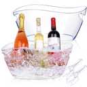 Ice Buckets for Parties,2 PCS Clear 6 Liter Plastic Tub for Drinks and Parties,Clear Ice Bucket for Champagne Beer Sparkling  Cocktails Extra Large Model