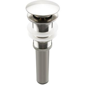 Brushed Nickel Pop Up Sink Drain Without Overflow, Bathroom Faucet Vessel Sink Drain Stopper 1-5/8" Without Overflow Fits 1.25" to 1.5" Drain Holes (Big Popup Cap)