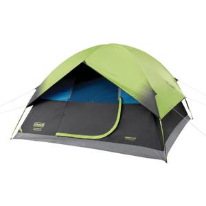 Coleman Sundome Dark Room 6 Person Tent, Blocks 90% of Sunlight to Keep Inside Cool, Weatherproof Tent with Rainfly Sets Up in Minutes