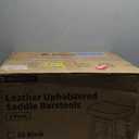 Raynesys Counter Height Bar Stools Set of 3, 24 Inch Barstools for Kitchen Counter, Kitchen Stools with Bonded Leather Saddle Seats & Heavy Duty Metal Legs, Easy Assembly, All Black