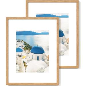 Axeman 16x20 Picture Frame with Mat for 11x14, Solid Oak Wood Poster Frame with Tempered Glass for Home Decor, Wooden 16x20inch Photo Frame for Art Photo and Prints, Set of 2, Natural (16x20-2P Real Glass, Natural) Axeman 16x20 Picture Frame with Mat for 11x14, Solid Oak Wood Poster Frame with Tempered Glass for Home Decor, Wooden 16x20inch Photo Frame for Art Photo and Prints, Set of 2, Natural (16x20-2P Real Glass, Natural)