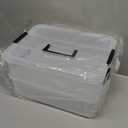 2 Layer Plastic Storage Containers with Lids, Multipurpose Clear Stack & Carry Box, Portable Craft Organizers and Storage Bin for Organizing Art & Craft, Sewing, Makeup, Nail Supplies (Black)