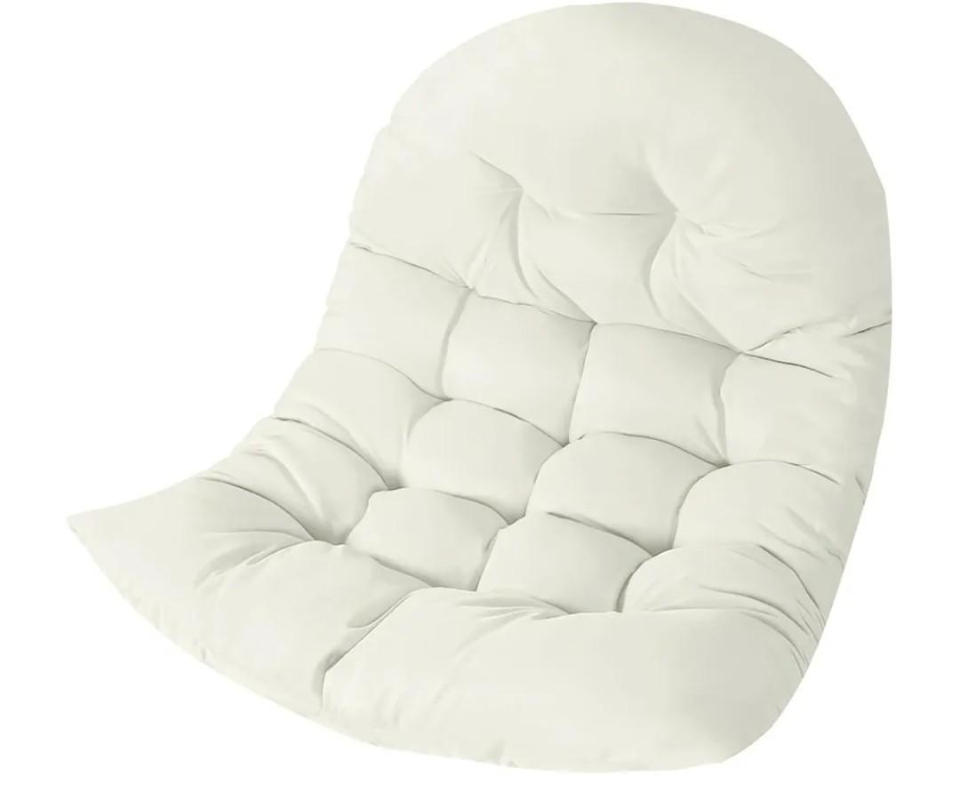 Thicken Egg Chair Cushion Replacement, Outdoor Hammock Swing Cushions with Ties, Hanging Wicker Basket Seat Pad with High Elasticity PP Cotton, for Garden Patio Porch Furniture (Only Cushion)