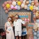 Boots and Bows Gender Reveal Balloons Arch Decorations Kit, 150 Pcs What Will Baby Be Boy or Girl Gender Reveal Party Supplies 4 Western Cowboy or Cowgirl Balloon Box and Stickers He or She Backdrop