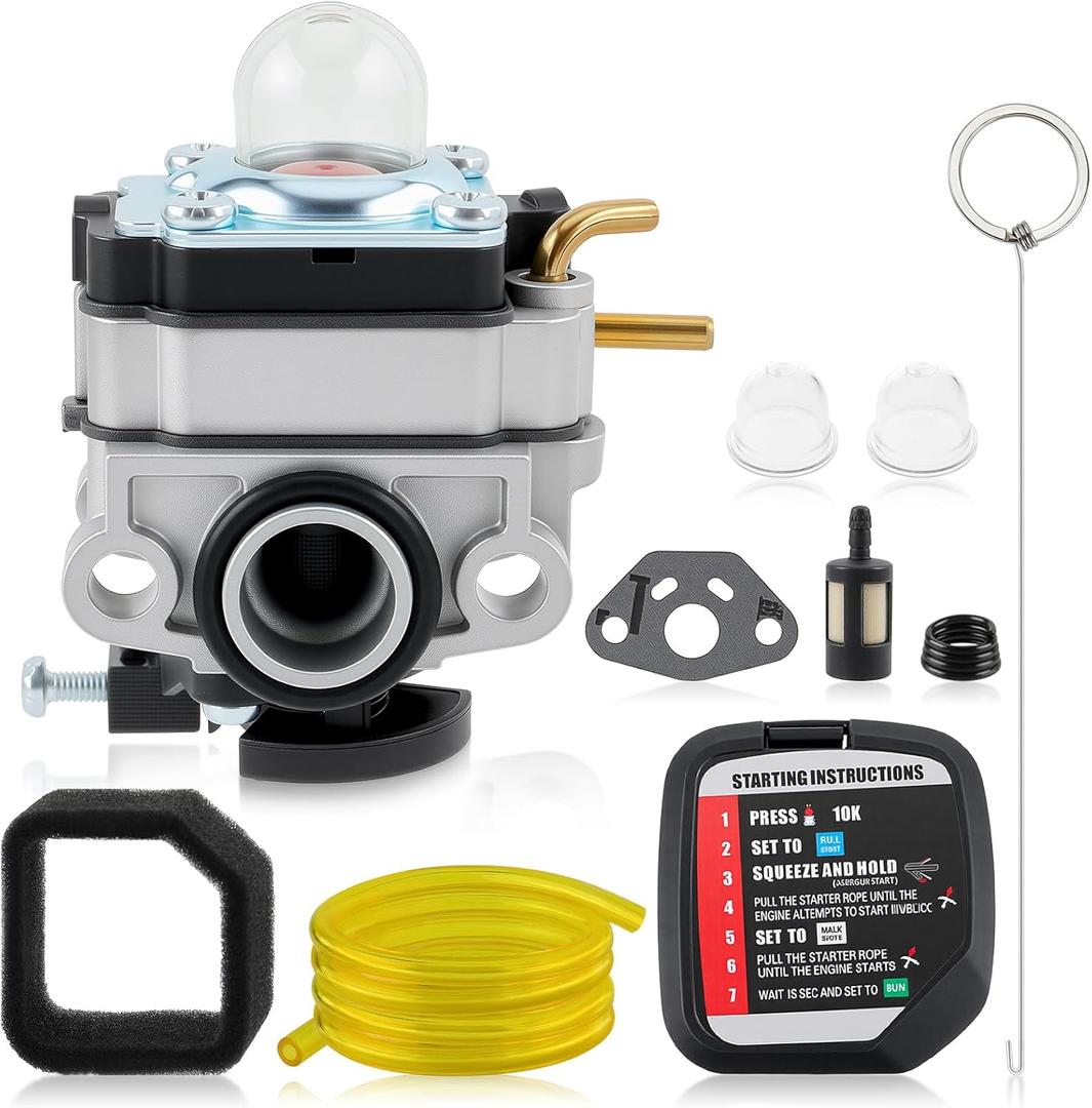 753-05676A Carburetor Fits for Homelite UT33600 UT33600B 26cc String Trimmers Carburetor carb 309375009 753-06258 205040001 Air Filter Cover 5687301 Air Filter