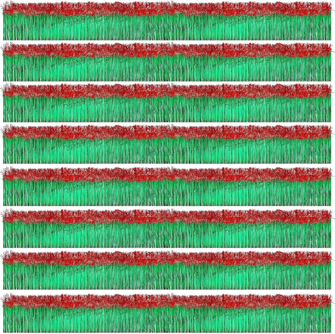 Juexica 20 Pcs St. Patrick's Day Parade Float Decoration for Irish Party Trailer Car 118'' Foil Floats Fringe 79'' Metallic Twist Garland Shiny Tassel Banner for Green Float Supplies (Green with Red)