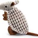 Hollypet Plush Dog Squeaky Toy Stuffed Armadillo Animal Pet Puppy Chew Toys with Clean Teeth for Small Medium Large All Breed Sizes Dogs, Gray, 8 in
