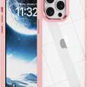 iPhone 13 Pro case,Crystal Clear Hard PC Back +Soft TPU Frame Shockproof Military-Drop Protection,Classic Hybrid Case for iPhone 13 Pro-6.1"Light Pink