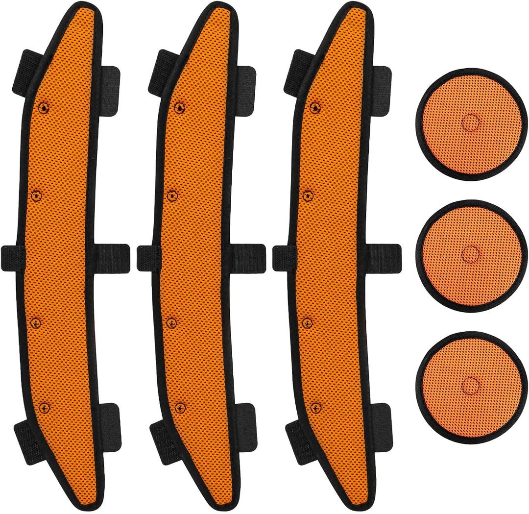 Hard Hat Top Pads and Sweatbands for Safety Helmet, Washable Hard Hat Cooling Liner Accessories Set, Suspension Sweat Band Replacement, Reusable Inserts Headband, Orange, 6 PCS