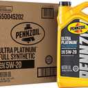 Pennzoil Ultra Platinum Full Synthetic 5W-20 Motor Oil, 5 Quart (3 Pack)