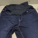 GLAMIX Women's Stretch Maternity Bootcut Jeans with Pockets Over The Belly Bell Bottoms Flare Denim Pants Pregnancy Clothes size L