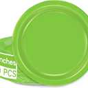 QZYL 50 PCS Disposable Paper Plates, 9 Inches Dinner Paper Plates Set, Green Heavy Duty Tableware, Round Dinnerware for Daily Use Picnic Anniversary Birthday St Patricks Day Party Supplies