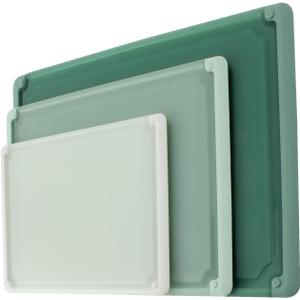 COOK WITH COLOR Extra Large Cutting Board Set, Jumbo-Sized Boards with Rubber Border for Enhanced Cooking Experience, 3-Piece, Sage