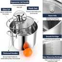 P&P CHEF 12 Quart Stainless Steel Stock Pot with Lid, Large Stockpot for Cooking Pasta Soup, Cookware for Induction Gas Electric Stoves, Visible Lid & Measuring Markings, Dishwasher Safe