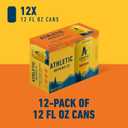 Athletic Brewing Company Craft Non Alcoholic Beer, Golden With Honey & Citrus Notes, Pair With Pizza or Salad, Vegan, Low Calorie, Hoppy, Upside Dawn, 12 Pack, 12 FL Oz Cans
