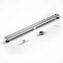 Linear Shower Drain 40" Brushed 304 Stainless Steel | Fast Drainage | Tile Inserted | Stainless Floor Drain Grate | Hair Strainer | Drain Key | The Upgrade for Your Bathroom