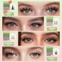 KEYYOU Aurora Lash Clusters Kit Fairy Lash Extension Kit C Curl 120Pcs Eyelash Extension Kit Wispy Natural Invisible Band Lash Kit with Waterproof DIY Lash Extension Kit at Home(Aurora-C-8-16MIX)