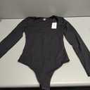 Chunpin Women's Bodysuit Long Sleeve Sexy Sweetheart Neckline Body Suits Double Lined Going Out Bodysuits, Small