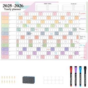 2025-2026 Academic Year Wall Calendar, Dry Erase Whiteboard Planner, 48"x32", Large School & Office Calendar for Students, Teachers, and Professionals (July 2025 - June 2027)