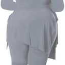 Plus Size 2 Piece Outfits for Women Pants Sets Sexy Elegant Long Sleeve Split Shirt Bodycon Casual tracksuits (L)