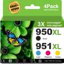 950XL 951XL Ink Cartridges Combo Pack Compatible for HP 950 XL 951 XL Ink Cartridges Work for Officejet Pro 8600 8610 8620 8100 8630 8660 8625 76DW 251DW Printers Black Cyan Magenta Yellow (4 pack)