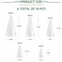 18 Pack Craft Foam Tree Cones, (4.6.8.10.13in) Styrofoam Cones for Craft, White Large Polystyrene Foam Cones for Craft Use for DIY Art Projects, Christmas Tree Holiday Decor and Holiday Gnomes