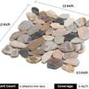Brown Sliced Stone Pebble Mosaic Tile, 12" x 12" Stone Pebble Backplash for Bathroom Kitchen Shower Floors and Wall Decor and Outdoor Areas, Pack of 5