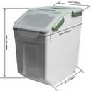 Large Flour Storage Container Bin 25lb, 4 Pack Airtight Rice Storage Containers with Wheels Seal Locking Lid, BPA Free, with Measuring Cup |Scoop, for Beans, Sugar, Grain, Dry Food - Green