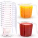 TOODOO 12 Pcs 4 Cup/32 oz Measuring Cups Capacity Clear Plastic Measuring Cups with Spout and Handle Grip 1000 ml Marking for Oil Flour, Water, Liquid, Ingredient