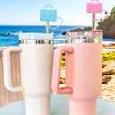 AIERSA Straw Cover Cap for Stanley Cup, Cute Beach Bag Straw Topper for 40/30oz Tumbler, Bag Straw Cover for Stanley Cup Accessories