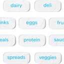 YouCopia ReStickable Fridge Labels, 3D Fridge Labels, Reusable Nano-Suction, White