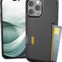 Smartish iPhone 14 Pro Max Wallet Case - Wallet Slayer Vol. 1 [Slim + Protective] Credit Card Holder - Drop Tested Hidden Card Slot Cover Compatible with Apple iPhone 14 Pro Max - Black Tie Affair