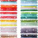 60pcs Crystal Beaded Bracelet Bulk for Women Colorful Beaded Bracelet Boho Multi Layer Stacking Bracelets Stretchy Strand Shiny Crystal Bead Bracelets
