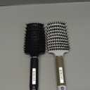Detangling Brush Boar Bristles Set KTKUDY Hair Brush Curved and Vented Detangler Brush for Women Men Kids Wet and Dry Hair (Black&White)