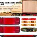 Submersible Boat Trailer Lights, LED Trailer Lights for Utility Trailer, Stop Brake White Backup Reverse License Plate Lights with Wiring Harness, Side Marker, 3rd Light Bar for Boat RV Truck
