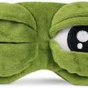Shinywear Cute Rabbit Sleeping Eye Mask Plush Blindfold Travel Sleep Masks Super Soft Funny Eye Cover for Kids Girls and Adult (Green Frog)