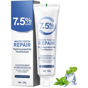 3 x Hydroxyapatite Toothpastes, Hydroxyapatite Toothpastes for Enamel Protection and Tooth Strengthening, Gentle Mint, Fresh Breath, Daily Use for Oral Health, 4.23oz