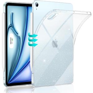 ESR for iPad Air 11 Inch Case M4/M3/M2 (2026/2025/2024), iPad Air 5th/4th Gen(2022/2020), Slim&Light, Yellowing Resistant, Transparent Back Cover, Supports Pencil Pro/USB-C, Zero Series, Clear Shimmer