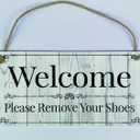 Meijiafei Welcome Please Remove Your Shoes- Shoes Off Sign - No Shoes Sign - Remove Shoes Sign - Please Remove Your Shoes Sign 5" x 10"