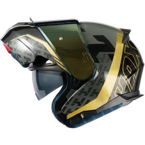 HAX Amatista Modular Flip-Up Dual Visor Motorcycle Helmet - DOT/ECE Approved, Lightweight, Comfortable, and Stylish Helmet for Men and Women (Wind Gold XXL)