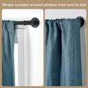 Industrial Curtain Rods for Windows 28 to 48 Inches, Blackout Wrap Around Curtain Rod, for Indoor and Outdoor, 7/8 Inch Diameter, 33 to 45 Inches, Black