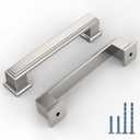 KNOKLOCK 10 Pack 3.75 Inch(96mm) Kitchen Cabinet Handles Brushed Satin Nickel Cabinet Pulls Kitchen Cabinet Hardware Drawer Pulls for Cupboard Wardrobe