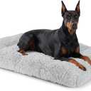 JOEJOY Large Dog Crate Pad, Fluffy Plush Washable Kennel Mat, 47" x 29"